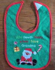 Bavoir de Noël vert who nerfs Santa when I have grandma scratch 