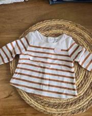 T-shirt manches longues lignes brunes 