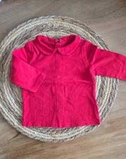 T-shirt manches longues col rouge 
