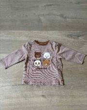 T-shirt manches longues Obaïbi brun ours taille 12 mois 