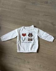 Pull animaux de la forêt blanc C&a taille 74