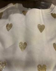 Pull blanc cœurs okaidi 8ans 
