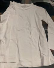 T shirt long blanc-2/4 ans 