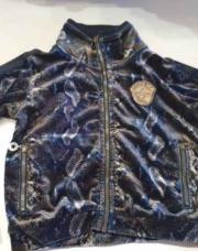 Gilet zippé velours python bleu et kaki Like Flo 5 ans