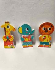 3 personnages aimantés interchangeables 