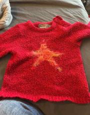 Pull orchestra rouge avec étoile, taille 80 cm