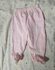 Pantalon à pieds rose 1 mois