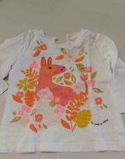 T-shirt manches longues blanc zèbre orange DPAM 12M