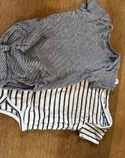 Lot Kiabi body 12 mois bleu marinière 