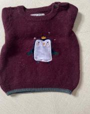 Pull pingouin mauve 3 mois sergent major 