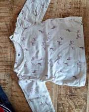 sous pulls blanc animaux mauve 56 cm 