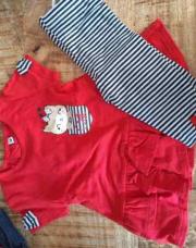 Ensemble Chat rouge et bleu marine 