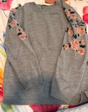 Pull gris fleurs LC Waikiki XL