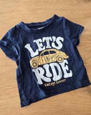 T shirt bleu marine voiture 3ans