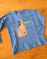 Tshirt longue manche bleu chien 2ans