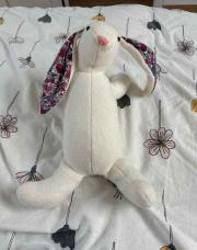 Doudou lapin blanc fait main neuf 