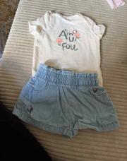 Ensemble body short tape à l’œil 6 mois