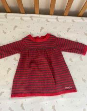 Robe brioche 1m rayures rose/gris