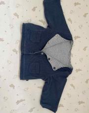 Gilet obaïbi 0m réversible bleu 