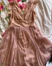 Robe de soirée rose poudrée L 