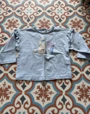 T-shirt longues manches bleu clair avec chien « je t’aime de wiuf « - tape à l’œil -18 mois 