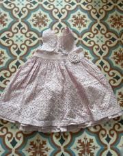 Robe rose style dentelle avec une fleur à la taille - 9-12 mois 