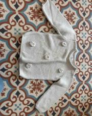 Pull blanc avec fleurs -C&A - 12 mois 