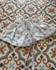 Jupe bleue fleurs blanches - Obaibi -12 mois 