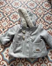 Manteau gris avec effet fourrure -Kiabi -6 mois neuf 