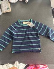 Pull lupilu bleu marine ligne vert 
