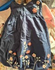 Robe bleu fleur t12 mois 