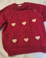 Pull rouge à coeurs shein 18-24m