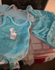 Hiver 3pcs bleu lapin