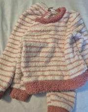 Pyjama ligné rose et blanc shein 18-24m