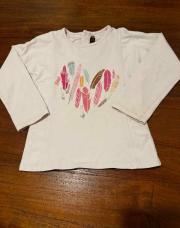 T shirt catimini 3/4 ans plumes 