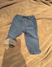 Pantalon bleu doublé h&m t 86