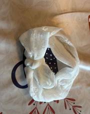 Bandeau blanc style dentelle 0/3 mois