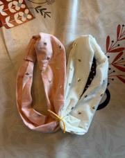 Lot de 2 bandeau blanc et rose avec cœurs 0/3 mois
