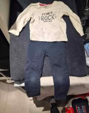 Hiver 2pcs pantalon bleu + Sous pull ROCK