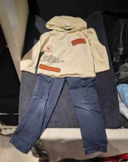 Hiver 2pcs pantalon bleu + Sous pull capuche