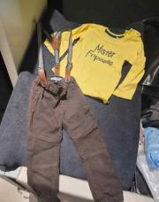 Hiver 2pcs pantalon brun + sous pull jaune