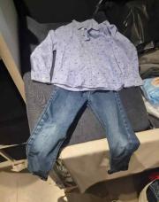 Hiver 2pcs IKKS chemise + jeans 
