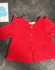 Gilet rouge obaibi 3mois 