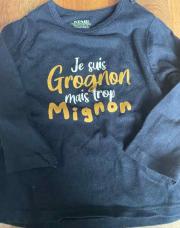 T-shirt grognon 9 mois