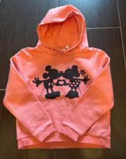 Pull à capuche rose Mickey et Minnie 