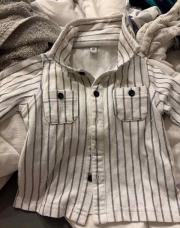 Chemise 6 mois blanc ligne 