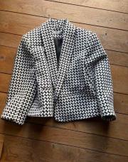 Veste 3/4 damier noir/blan