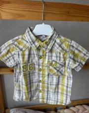 Chemise courte manche à carreaux vert 12 mois
