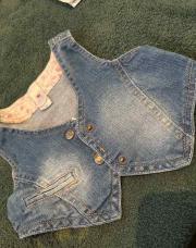 Gilet jeans sans manches 86 cm