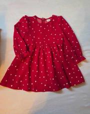 Robe rouge cœur blanc 12-18 mois shein